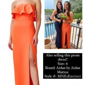 Strapless Orange formal dress
